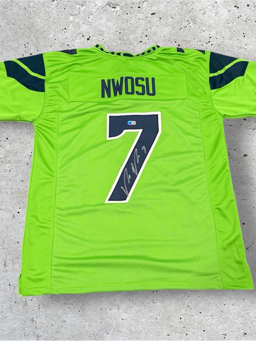 Neon Green Men's Football Jersey with Number 7 - NWOSU